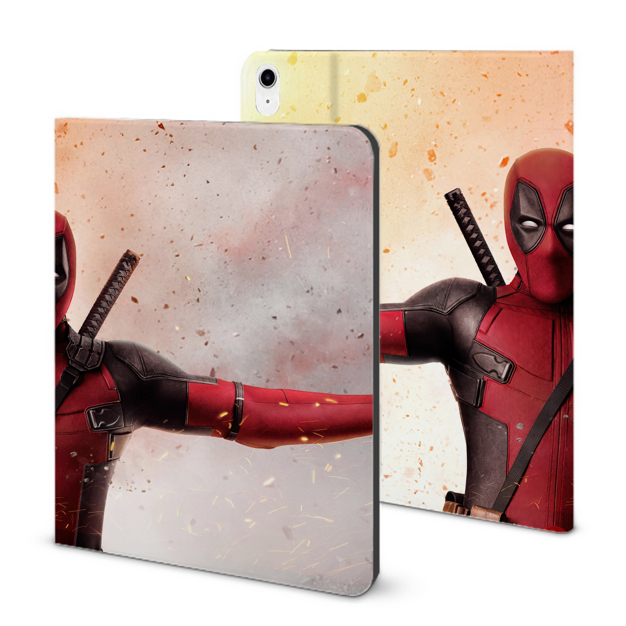 （画像用） Deadpool デッドプール IPad ケース ブック型 PUレザー TPU 耐衝撃 軽量 薄型 ペン収納なし 全面保護 IPad 各モデル対応